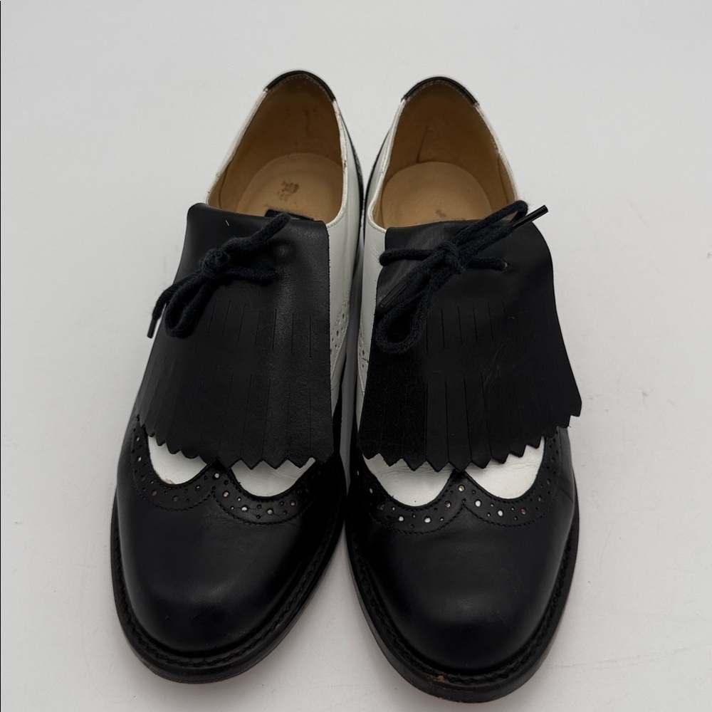 Vintage Kenneth Cole Black White Oxford shoe women 6.5M lace up Y2K goth hype - Picture 4 of 12